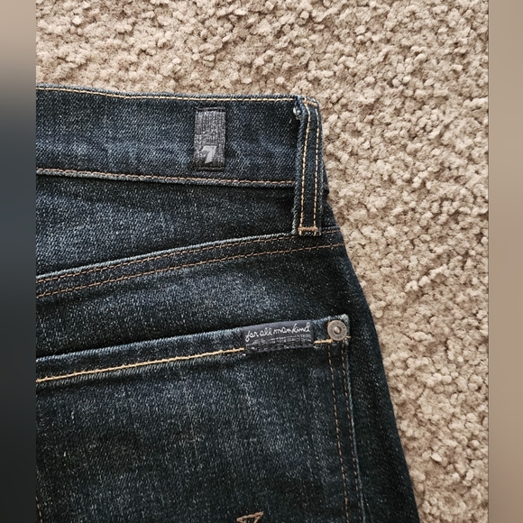 32 men 7 For All Mankind Slimmy Straight Jean Dark Wash 32x30 1/2" - Picture 10 of 16